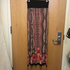 Tribal floral maxi skirt
